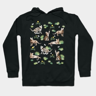 Bengal Cat Kittens In The Garden Hoodie